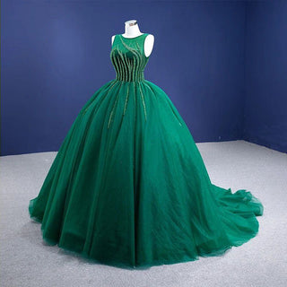 Sheer Elegance: Green Lace-Up Evening Dress for Women with a Stunning Sheer Back