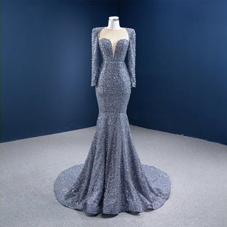 Elegance Unveiled: Deep V-Neck Mermaid Evening Gown