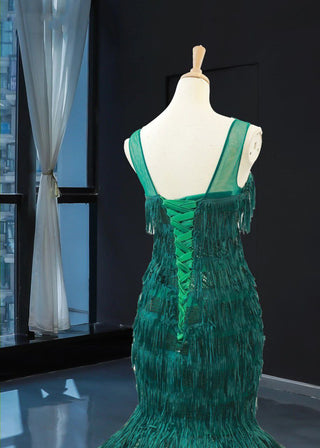 Enchanting in Green: Mermaid Evening Dress for Ladies' Elegant Evening Dinners