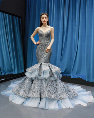 Enchanting Mermaid Luxury: Fashion-Forward Sequins Evening Dress for Women