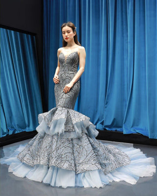 Enchanting Mermaid Luxury: Fashion-Forward Sequins Evening Dress for Women