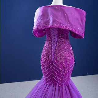 Elegant Beads in Purple: Mermaid Bridal Gowns Wedding Dress for Parties and Evening