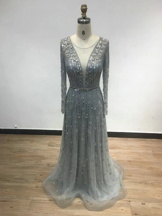 Ships in 1 to 3 Days - Golden Silhouette: Dubai-Inspired Evening Gown in Gold and Silver Hues - Timeless Elegance for Muslim Proms, Weddings, and Celebrations.