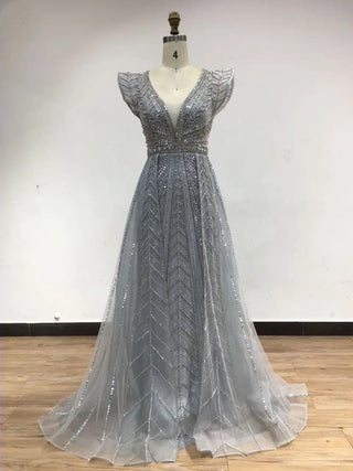 Ships in 1 to 3 Days - Nude Luxury Overskirt Evening Dress: 2024 Beaded Mermaid Gown, Sexy for Women's Party