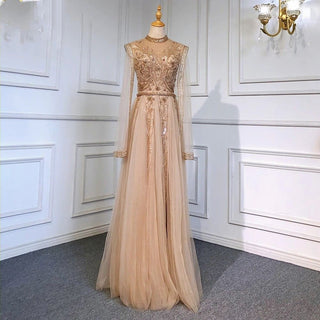 Gold Mermaid Luxury Evening Dress: 2023 Elegant Beading Gown for Woman's Night Party