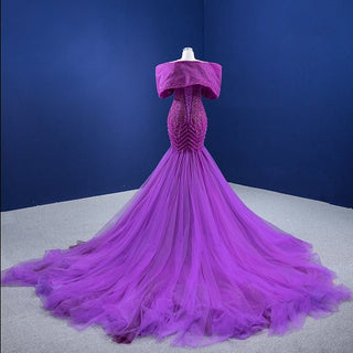 Elegant Beads in Purple: Mermaid Bridal Gowns Wedding Dress for Parties and Evening