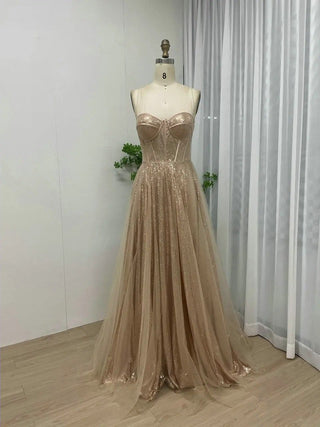 Ships in 1 to 3 Days - Glitter Strapless Prom Dress - Luxury Sweetheart Neck A-Line Evening Ball Gown for Women 2024