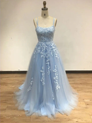 2024 Blue Sexy Slip Sleeveless Gown - Exclusive A-Line Beaded Celebrity Formal Dress for Special Events