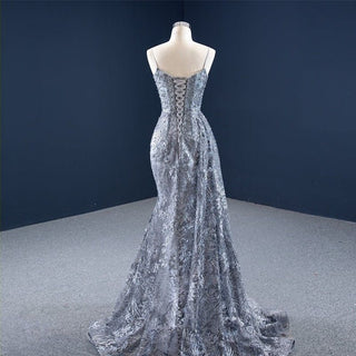 Lace Applique Elegance: New Design Evening Dinner Party Dress