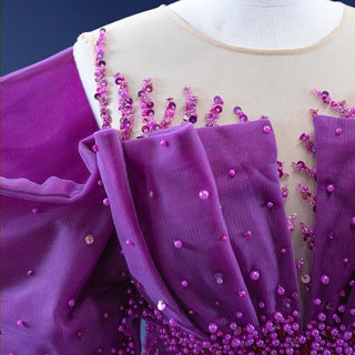 Elegant Beads in Purple: Mermaid Bridal Gowns Wedding Dress for Parties and Evening