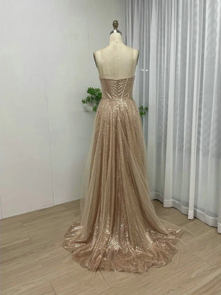 Ships in 1 to 3 Days - Glitter Strapless Prom Dress - Luxury Sweetheart Neck A-Line Evening Ball Gown for Women 2024