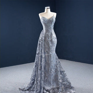 Lace Applique Elegance: New Design Evening Dinner Party Dress