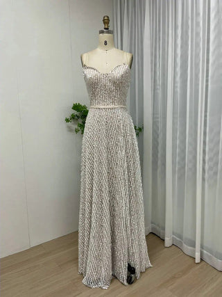 2024 Elegant Strapless White Bridal Wedding Dress - Sequined A-Line Evening Gown with Belt and Open Back