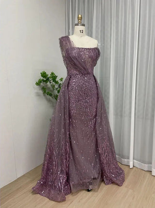 Ships in 1 to 3 Days - 2024 Pink Sparkling Sequin Mermaid Evening Dress - Off-Shoulder Tulle Gown for Wedding Guests in Dubai