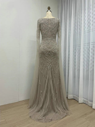 Gorgeous Nude Mermaid Beaded Evening Gown - Elegant Wedding Guest Dress for Special Events