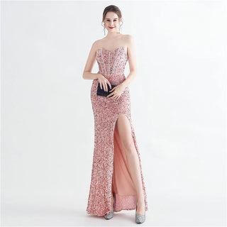 Floor-Length Sequin Mermaid Prom Dress with Split