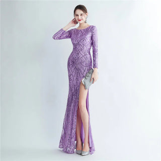 Stunning Sequin Prom Dress with O-Neck and Floor-Length Prom Dresses