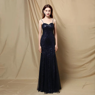 Floor-Length Sweetheart Prom Dress with Sequins - Sexy Wedding Car Model Exhibition Dress