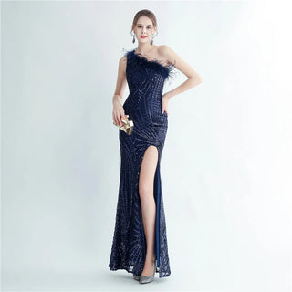 One-Shoulder Sequin Trumpet Mermaid Prom Dress