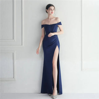 Prom Dresses Boat Neck Floor-Length Mermaid Evening Dresses