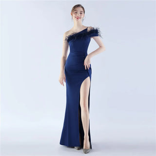 Glamorous One-Shoulder Prom Dress with Floor-Length Trumpet Mermaid Skirt