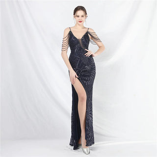 Sexy V-Neck Sequin Ankle-Length Mermaid Prom Dress - New Arrival