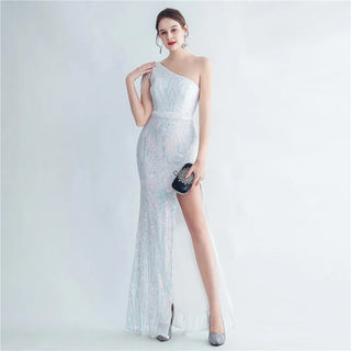 Gorgeous Sequin One-Shoulder Floor-Length Prom Dress