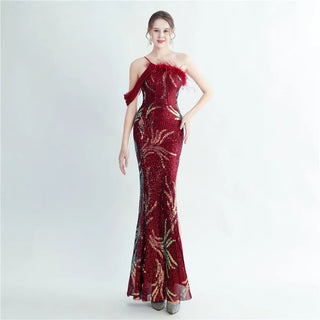 Sexy One-Shoulder Sequin Prom Dress with Split - Evening Gown