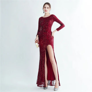 Stunning Sequin Prom Dress with O-Neck and Floor-Length Prom Dresses