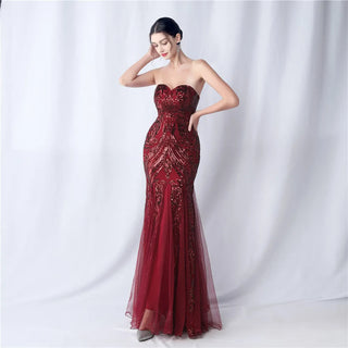 Sexy Sequin Floor-Length Prom Dress Trumpet Mermaid Gown