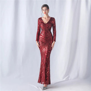 V-Neck Sequin Mermaid Prom Dress - New Arrivals Evening Gown