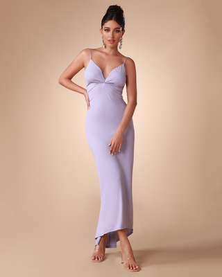 Ships in 1 to 3 Days - Elegant Backless Spaghetti Strap Maxi Dress with V-Neckline