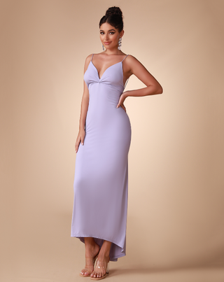 Ships in 1 to 3 Days - Elegant Backless Spaghetti Strap Maxi Dress with V-Neckline