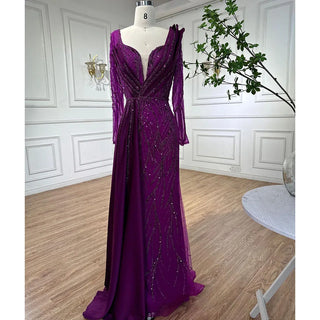 Green Mermaid Evening Dress 2024 with Beading, Luxury, and Elegant Satin - Ideal for Women's Party