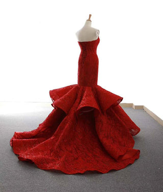 Red Radiance: Hot New Arrival - Strapless Mermaid Evening Gown for Prom