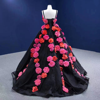 Enchanting Romance: Spaghetti Straps Flower Party Ball Evening Dress for Women