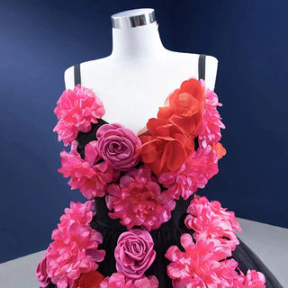 Enchanting Romance: Spaghetti Straps Flower Party Ball Evening Dress for Women