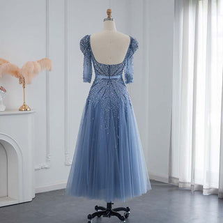 Elegance in Blue: Formal Party Lace Gowns Evening Dress