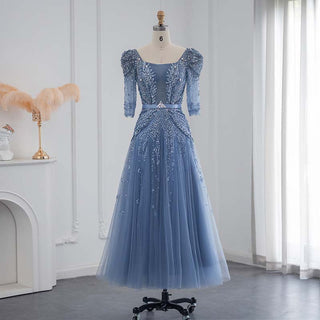 Elegance in Blue: Formal Party Lace Gowns Evening Dress