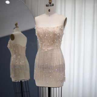 Elegance Unleashed: Sleeveless Luxury Evening Dresses with Sequins and Pearls