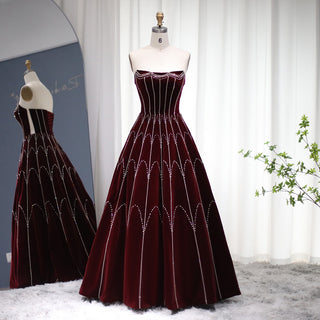 Exquisite Satin Strapless Pleat Floor-Length Party Evening Dress