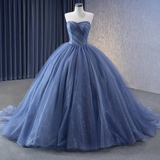 Glittering Grandeur: Elegant Detachable Flower Ball Gown for Plus Size Evening Celebrations