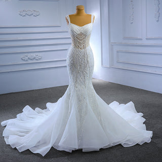 Ships in 1 to 3 Days – Bridal Elegance: 2024 Illusion Mermaid Wedding Gown for Women