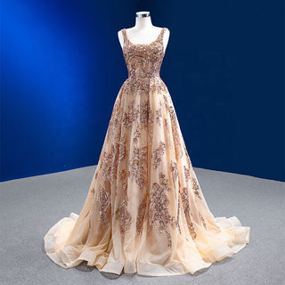 Lace Elegance: Champagne Glamorous Party Dresses for Women's Evening