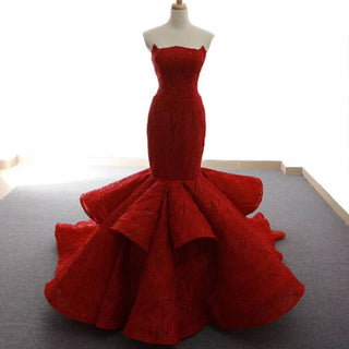 Red Radiance: Hot New Arrival - Strapless Mermaid Evening Gown for Prom