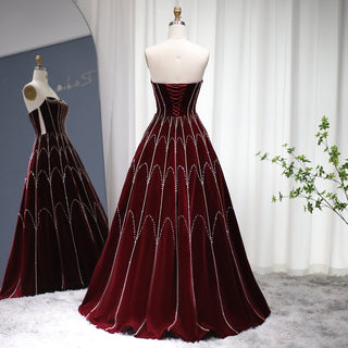 Exquisite Satin Strapless Pleat Floor-Length Party Evening Dress