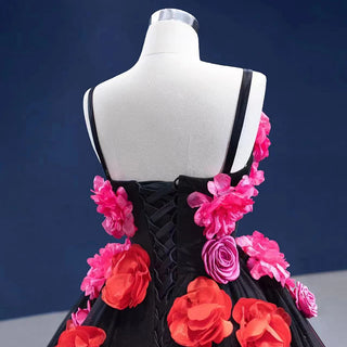 Enchanting Romance: Spaghetti Straps Flower Party Ball Evening Dress for Women